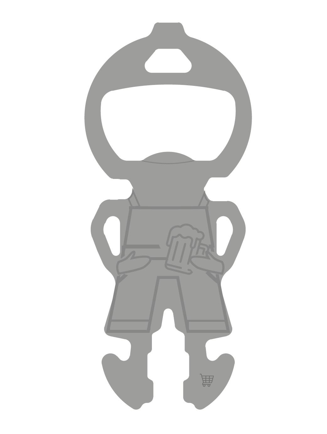 Das kleine Multitool ist flach, aus Metall und kann für verschiedene Einsätze verwendet werden: Einkaufswagenlöser, Schraubendreher, Sechskantschlüssel etc.